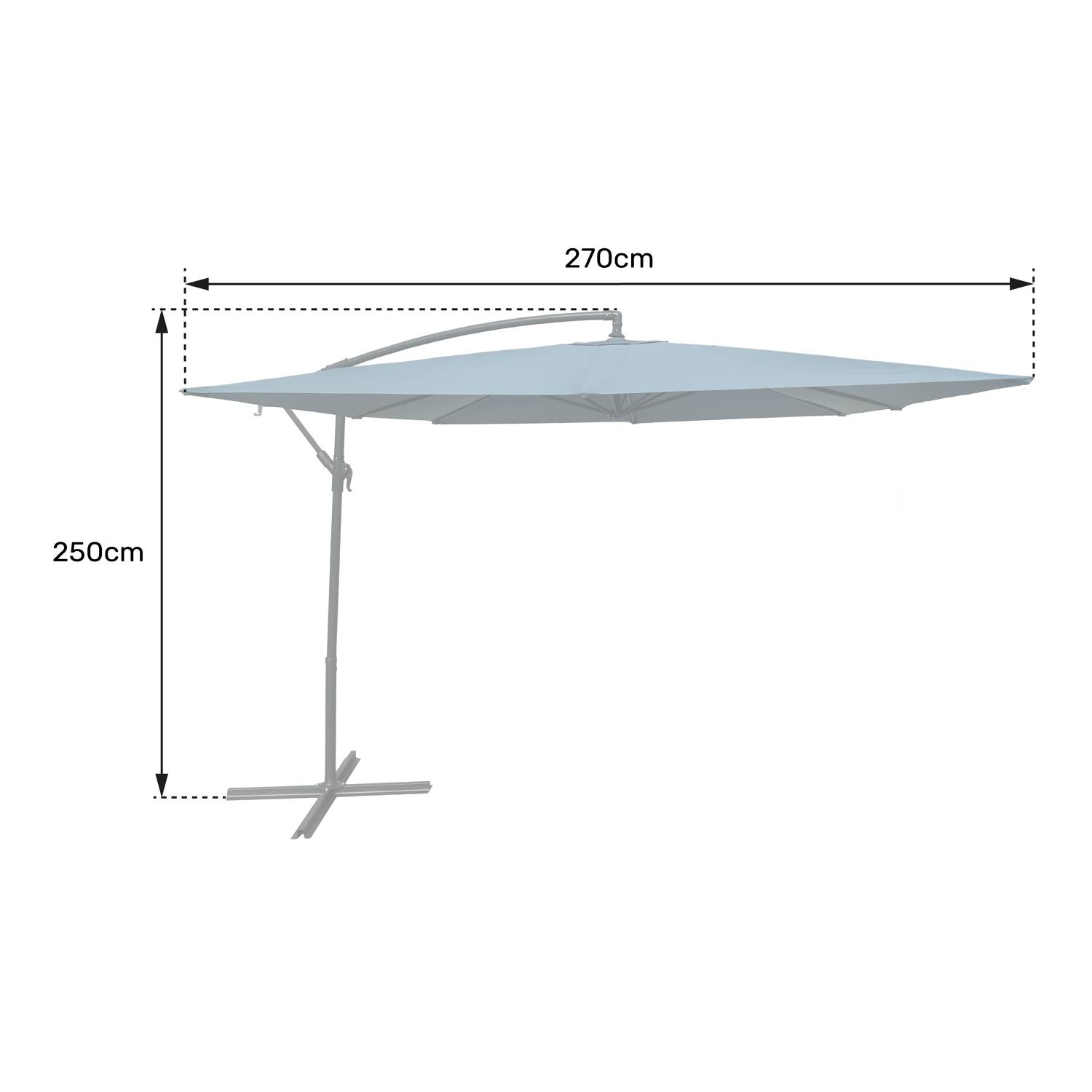 Happy Garden - Parasol déporté MOLOKAI carré 2,7x2,7m beige - HAPPY GARDEN - Image 4