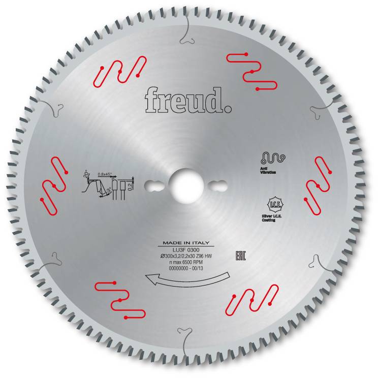 Lame trapèze plate pour mélaminés haute pression HPL FREUD - Ø250 3,2/2,2 AL30 Z80 TP- - F03FS05119 -LU3F 0200 - Image 2