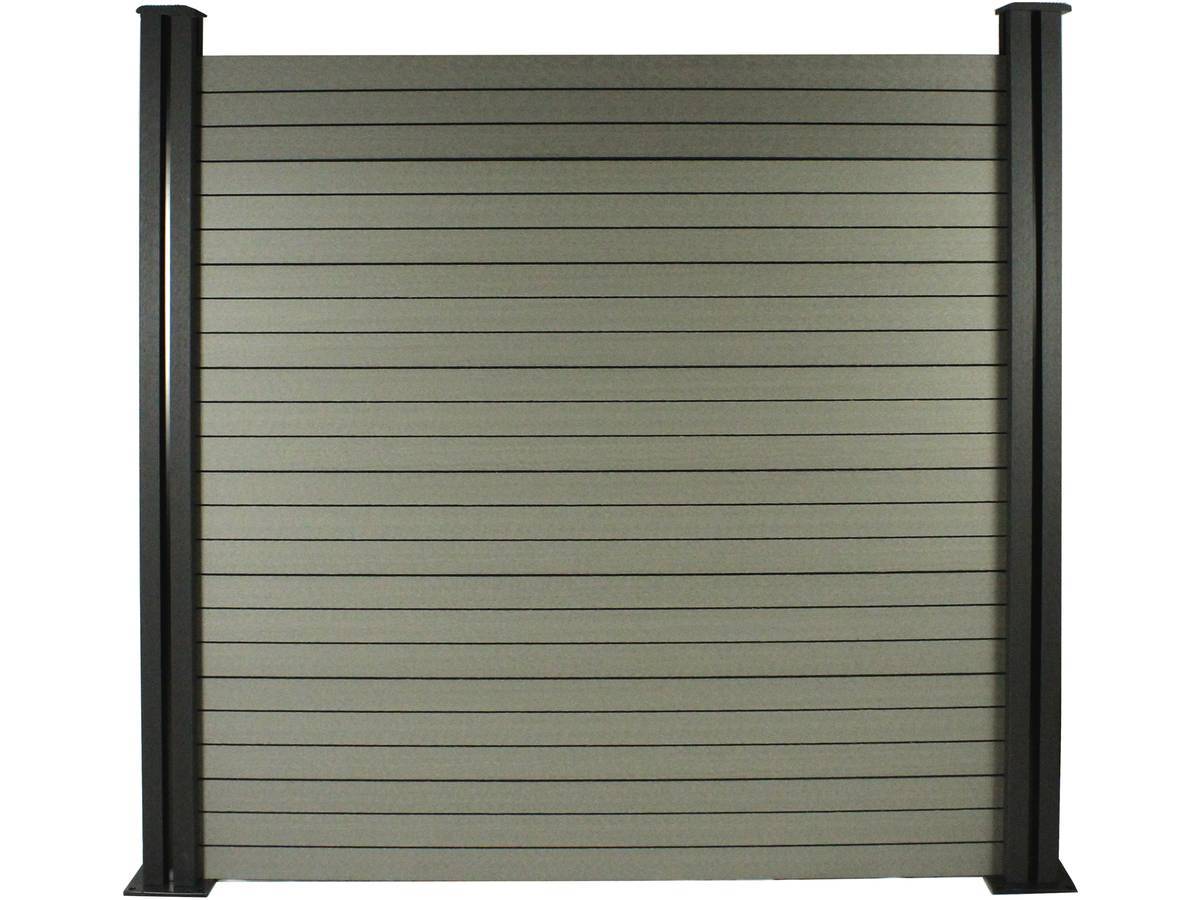 Habitat Et Jardin - Kit Clôture 8 X 1.6m Composite - Kit De Fixation Offert - Gris -habitat Et Jardin - Image 1