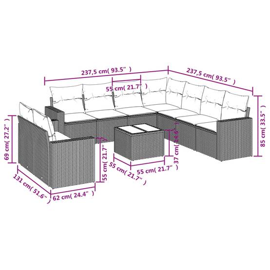 ComfortXL - Salon de jardin bas 10 pcs Résine Tressée Marron avec Table et Coffres de Rangement – ComfortXL Outdoor Living - Image 3