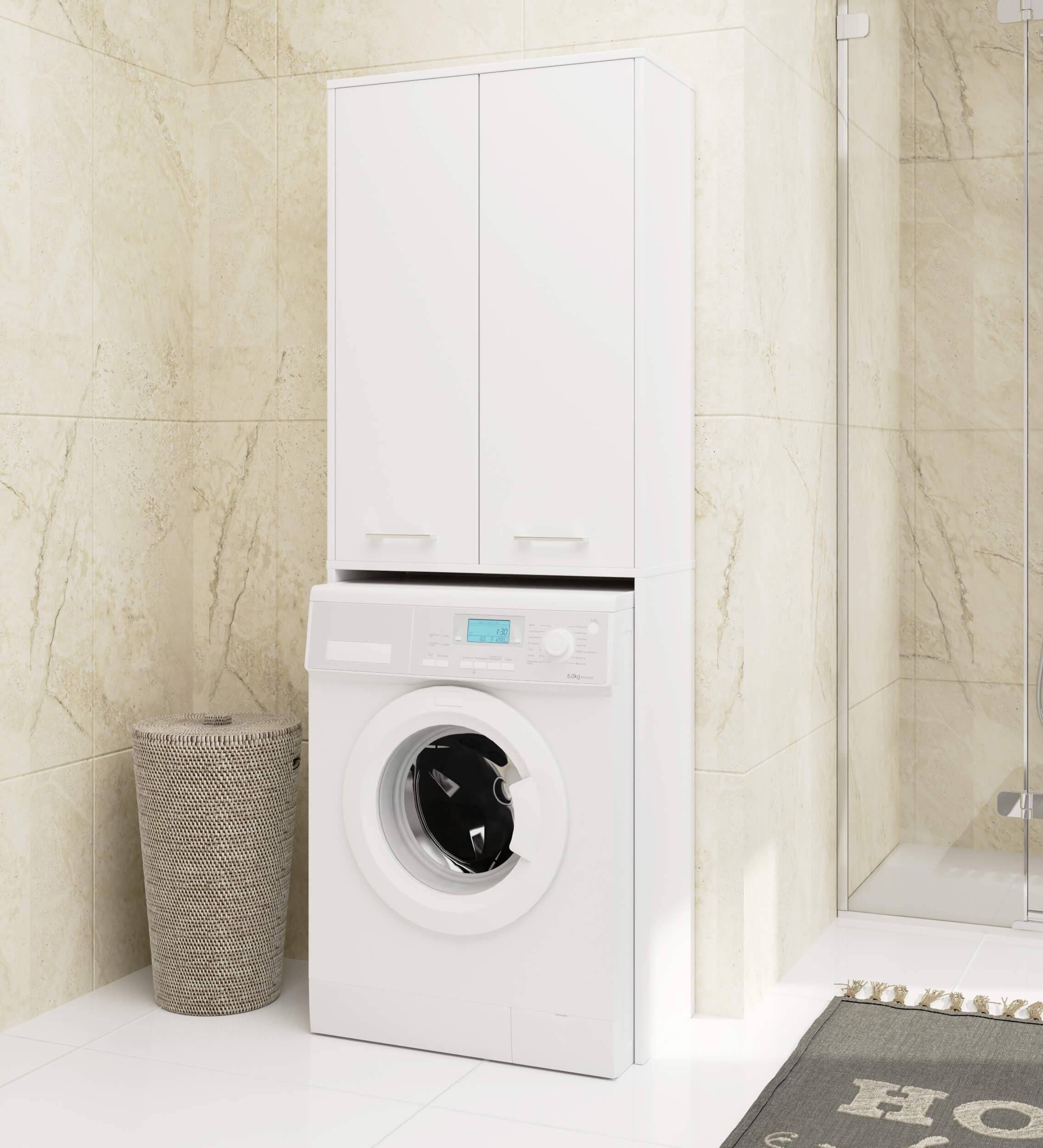 meuble machine a laver 2 portes  4 étagères 180x64x30 cm - Image 4