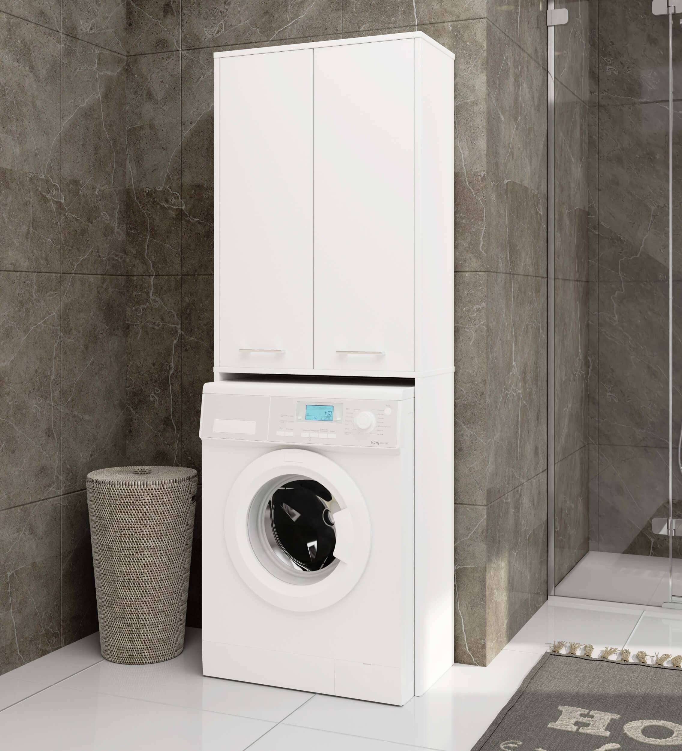 meuble machine a laver 2 portes  4 étagères 180x64x30 cm - Image 5