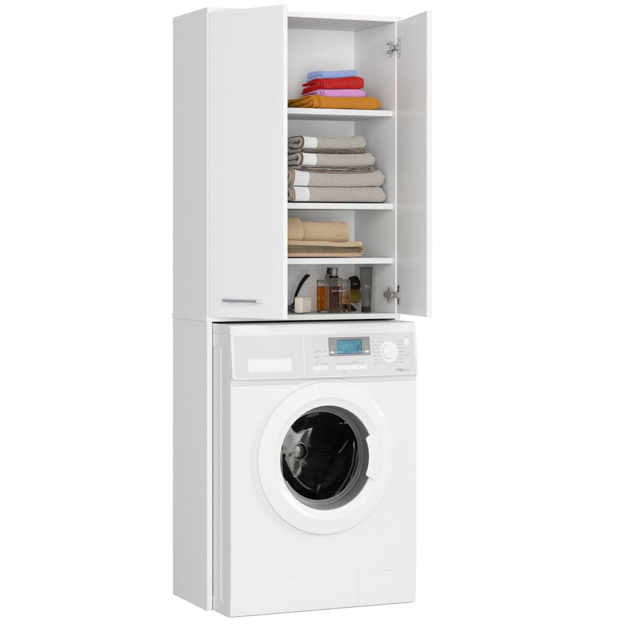 meuble machine a laver 2 portes  4 étagères 180x64x30 cm - Image 1