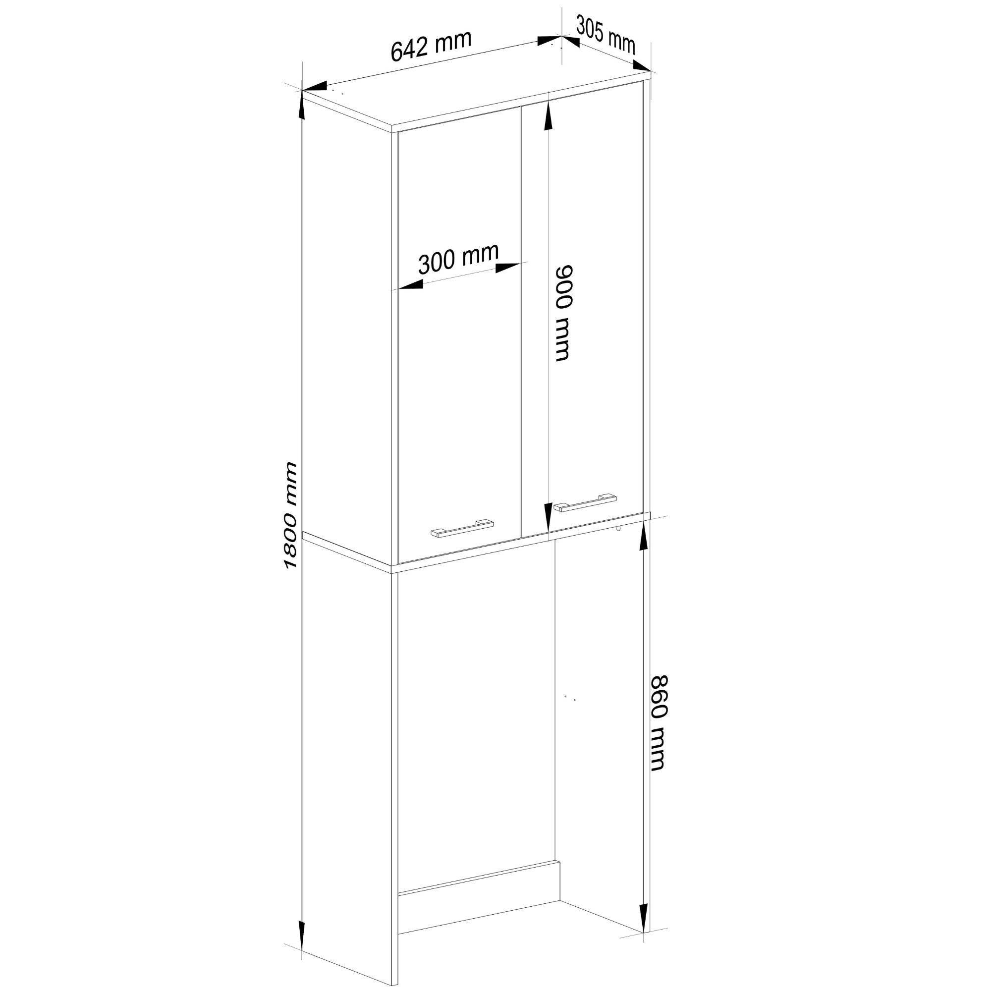 meuble machine a laver 2 portes  4 étagères 180x64x30 cm - Image 3