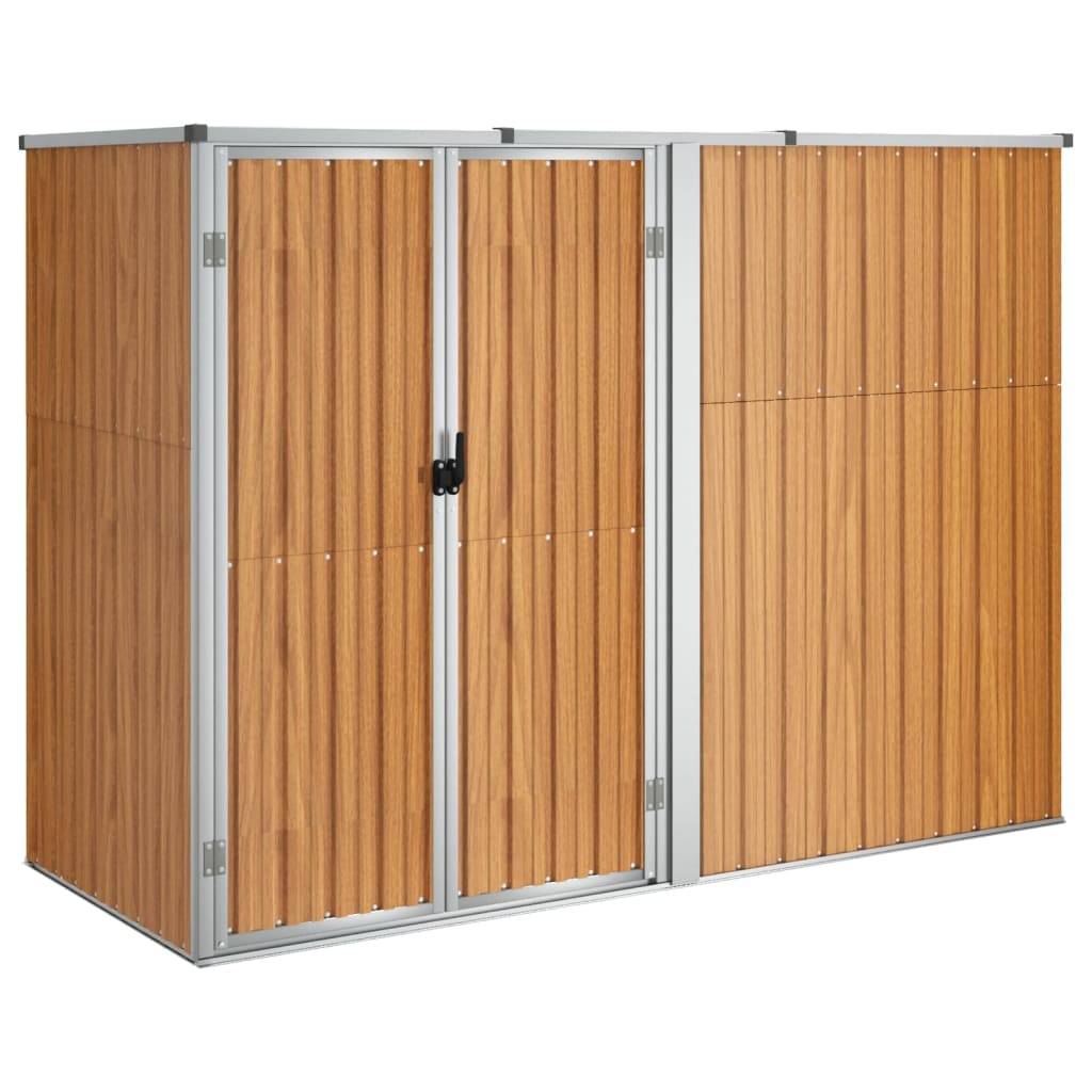 Abri de jardin 2m² Abri pour outil - marron 225x89x161 cm acier galvanisé - Meuble Pro MAISON CHIC