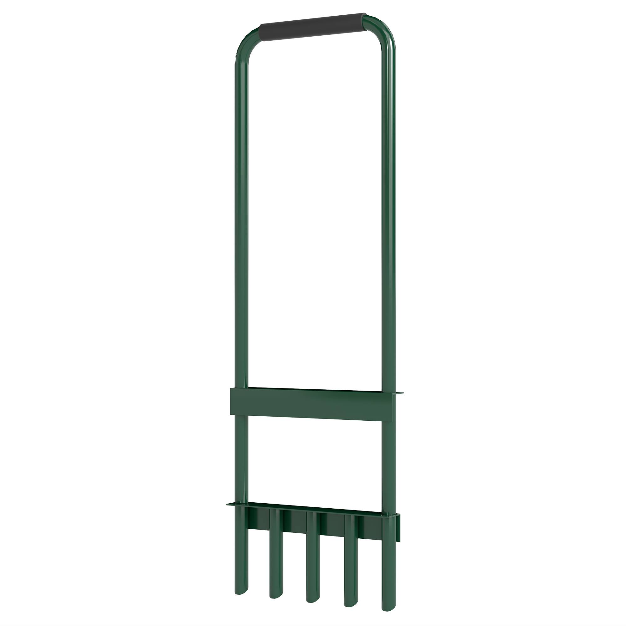 ComfortXL - Aérateur de gazon manuel acier vert foncé 30 x 4 x 94 cm 5 pointes creuses - ComfortXL Outdoor Living - Image 2