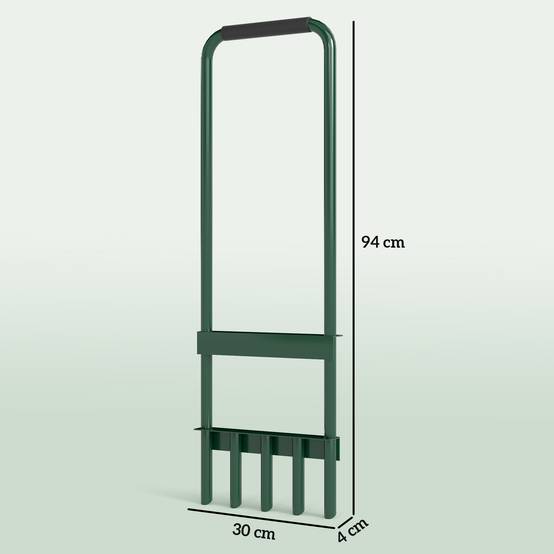 ComfortXL - Aérateur de gazon manuel acier vert foncé 30 x 4 x 94 cm 5 pointes creuses - ComfortXL Outdoor Living - Image 5