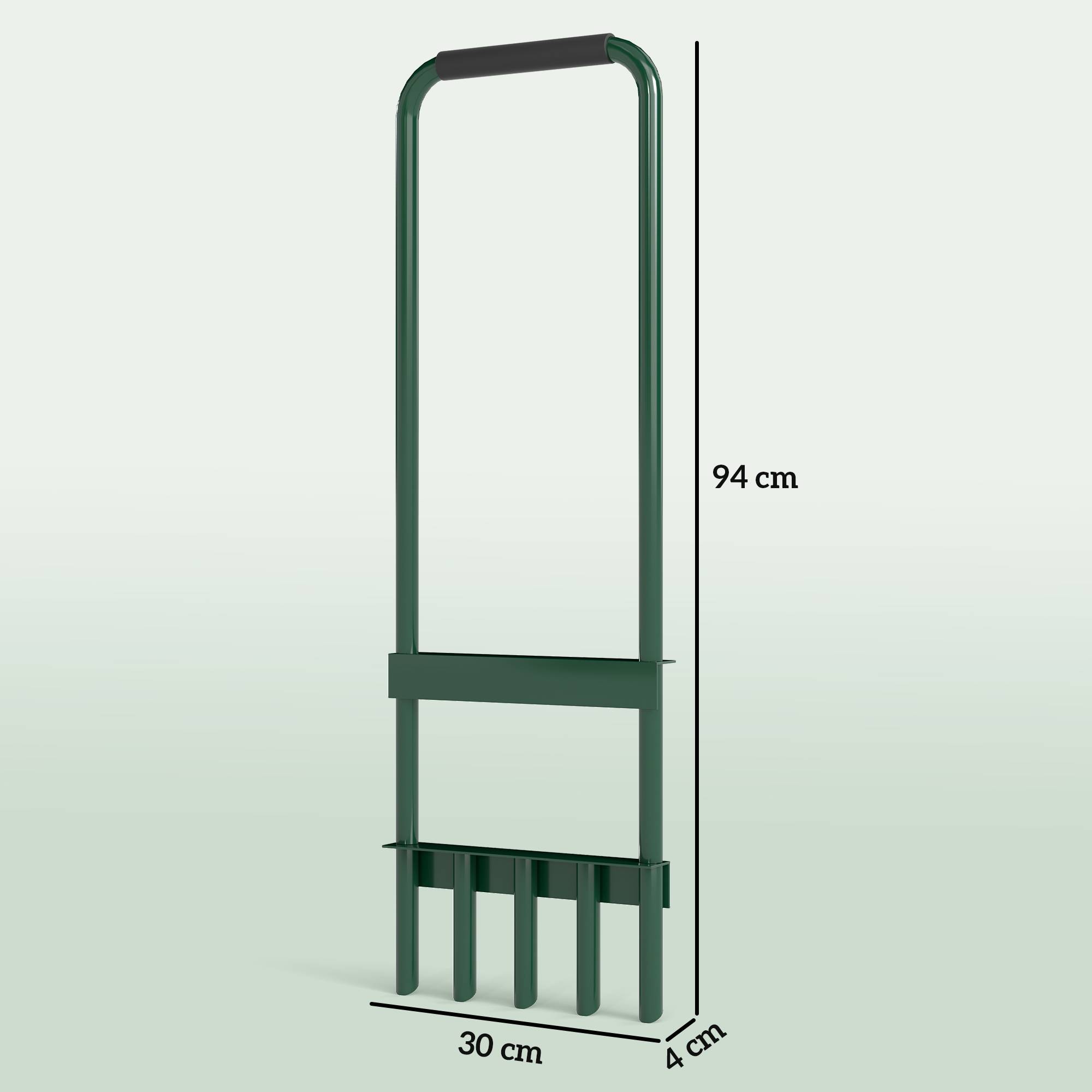 ComfortXL - Aérateur de gazon manuel acier vert foncé 30 x 4 x 94 cm 5 pointes creuses - ComfortXL Outdoor Living - Image 5