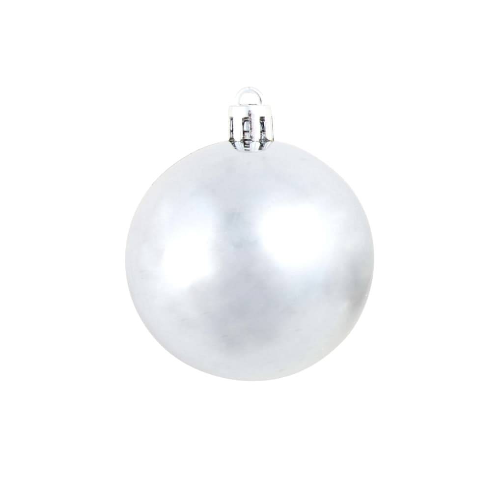 Ensemble de boules de Noël - Ornements de Noël - décorations de Noël 100 pcs 3/4/6 cm Blanc/Gris - Image 9