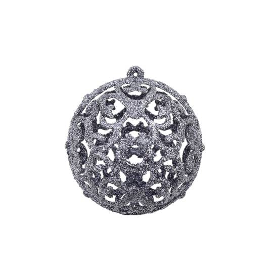 Ensemble de boules de Noël - Ornements de Noël - décorations de Noël 100 pcs 3/4/6 cm Blanc/Gris - Image 3