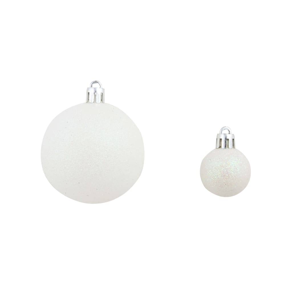 Ensemble de boules de Noël - Ornements de Noël - décorations de Noël 100 pcs 3/4/6 cm Blanc/Gris - Image 10
