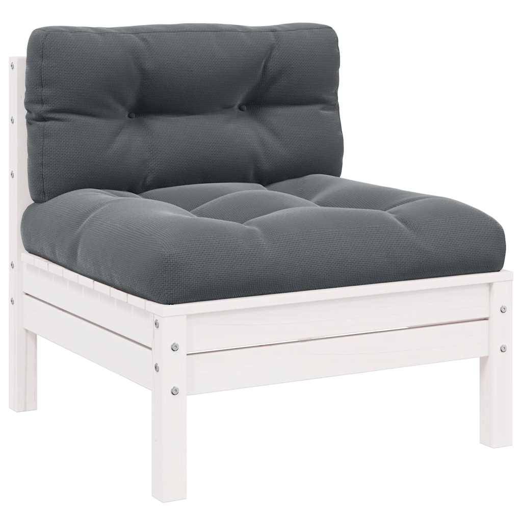Prolenta Premium - Salon complet 3 places bois de pin et tissu (100 % polyester) blanc 63,5 x 63,5 x 62,5 cm - Prolen - Image 4