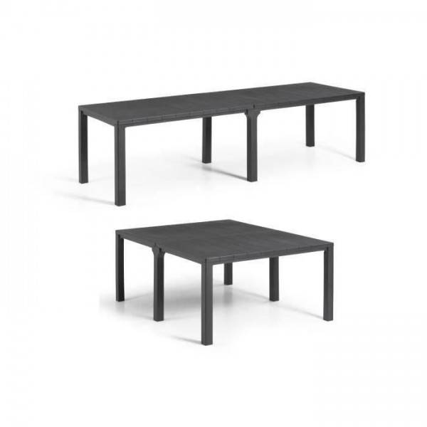 Keter - Table de jardin - Rectangulaire - Coloris : gris graphite - En résine - Modulable 3 en 1 - JULIE DOUBLE - Allibert by KETER - Image 1