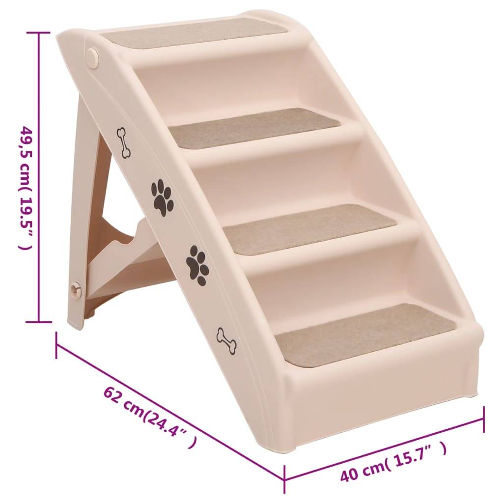 Vidaxl - Escaliers pliables pour chiens Crème 62x40x49,5 cm vidaXL 170984 - Image 3