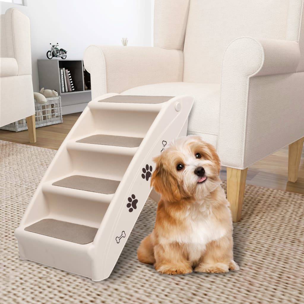 Vidaxl - Escaliers pliables pour chiens Crème 62x40x49,5 cm vidaXL 170984 - Image 1