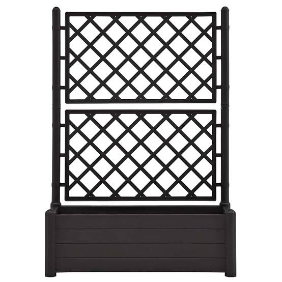 Jardinière, Bac à Fleurs, Pot De Fleurs avec treillis 100x43x142 cm PP Anthracite MP452 - Image 4