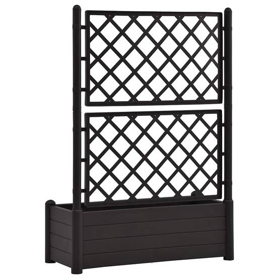 Jardinière, Bac à Fleurs, Pot De Fleurs avec treillis 100x43x142 cm PP Anthracite MP452 - Image 6