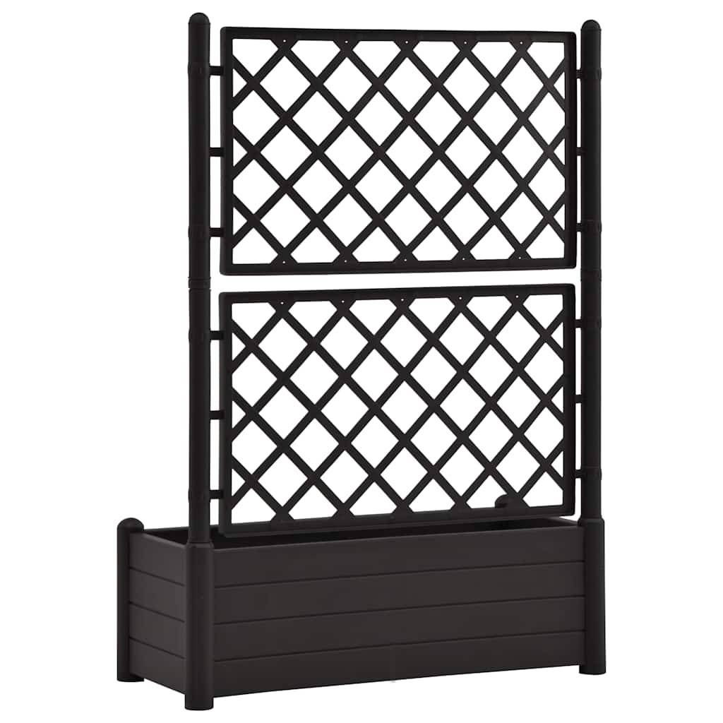 Jardinière, Bac à Fleurs, Pot De Fleurs avec treillis 100x43x142 cm PP Anthracite MP452 - Image 6