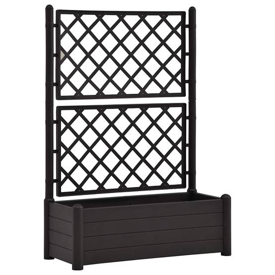 Jardinière, Bac à Fleurs, Pot De Fleurs avec treillis 100x43x142 cm PP Anthracite MP452 - Image 1