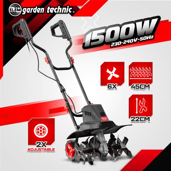 Elem Garden Technic - Motobineuse électrique 1500W - 6 fraises - 45cm - Elem Garden - Image 2