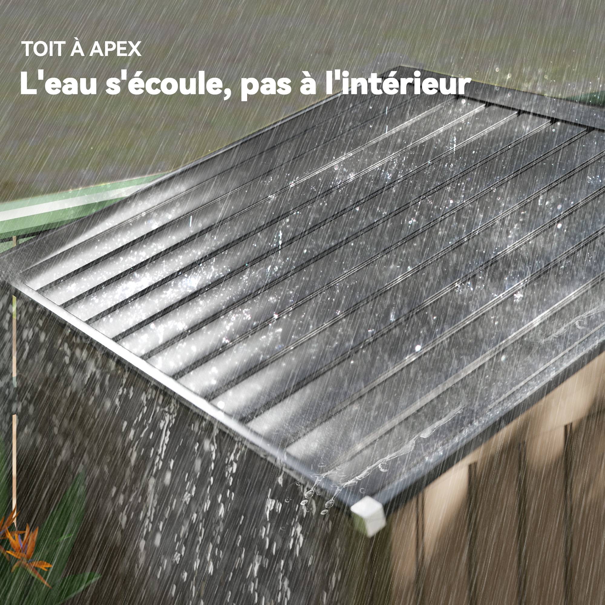 Abri de jardin tôle acier aménagement extérieur stockage outils 213x130cm marron - ComfortXL Outdoor Living - Image 9