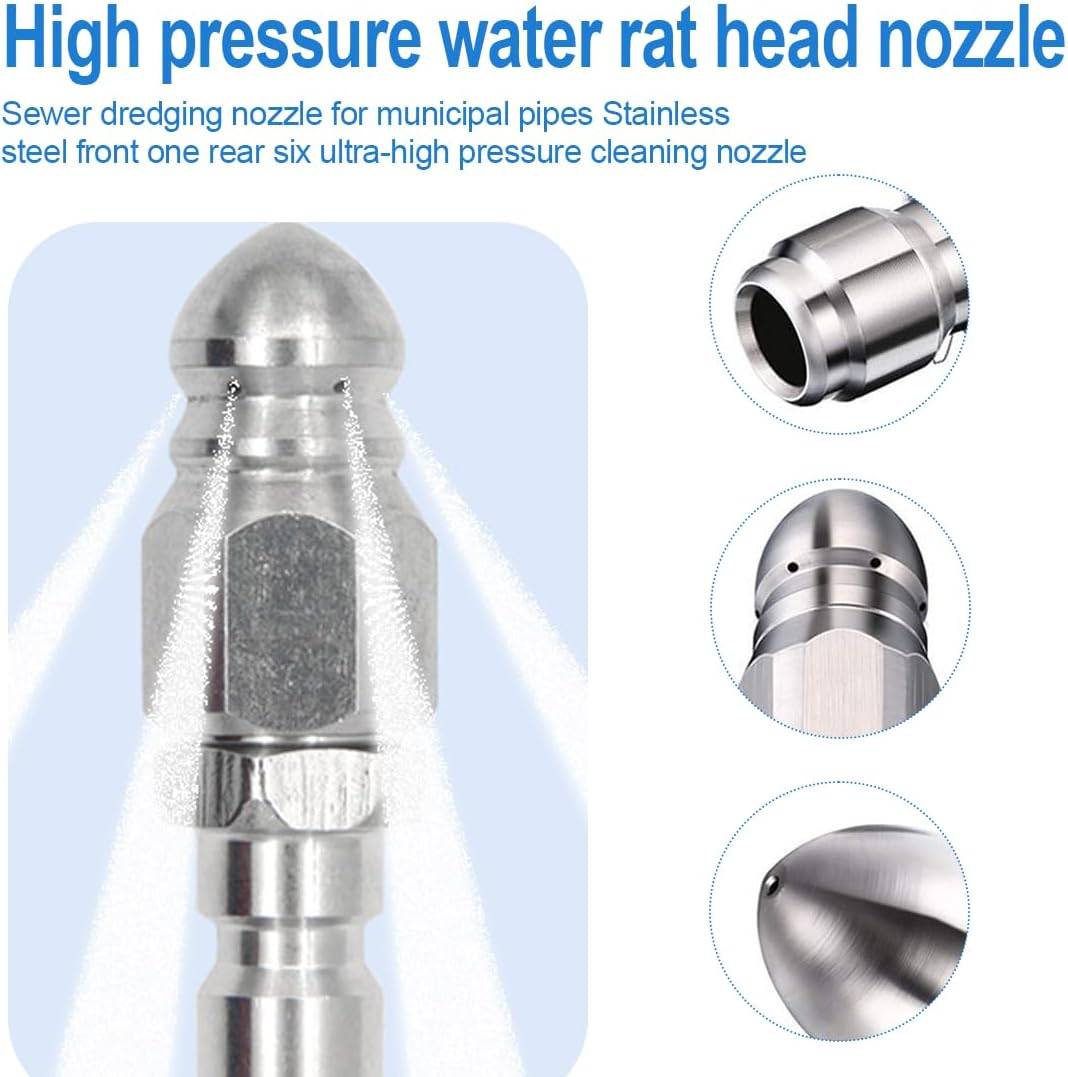 Buse de nettoyage haute pression en acier inoxydable pour déboucher les canalisations(pour tuyau de 1/4"), pour nettoyeur haute pression-Lytech - Image 3