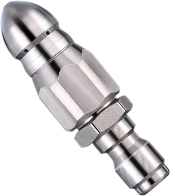 Buse de nettoyage haute pression en acier inoxydable pour déboucher les canalisations(pour tuyau de 1/4"), pour nettoyeur haute pression-Lytech - Image 1