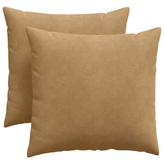 Paire de Coussins en Velours Côtelé Confortables pour Salon Chambre avec Housse Amovible Marron 45x45 cm – ComfortXL Outdoor Living - Image 2
