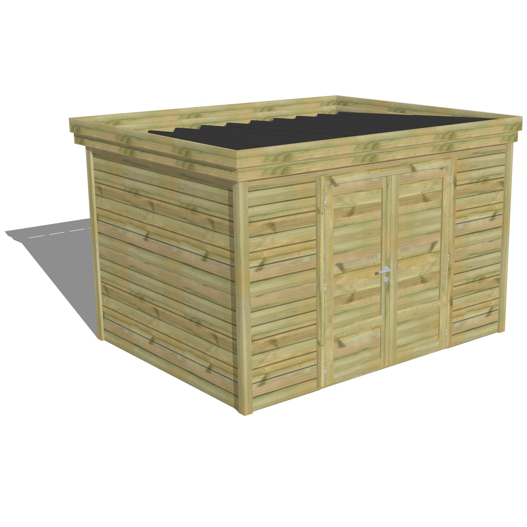 Abri Français - ABRI DE JARDIN bois autoclave 27mm - 3,44x2,64m / 9m2 - Bac acier - Abri Français - Image 1