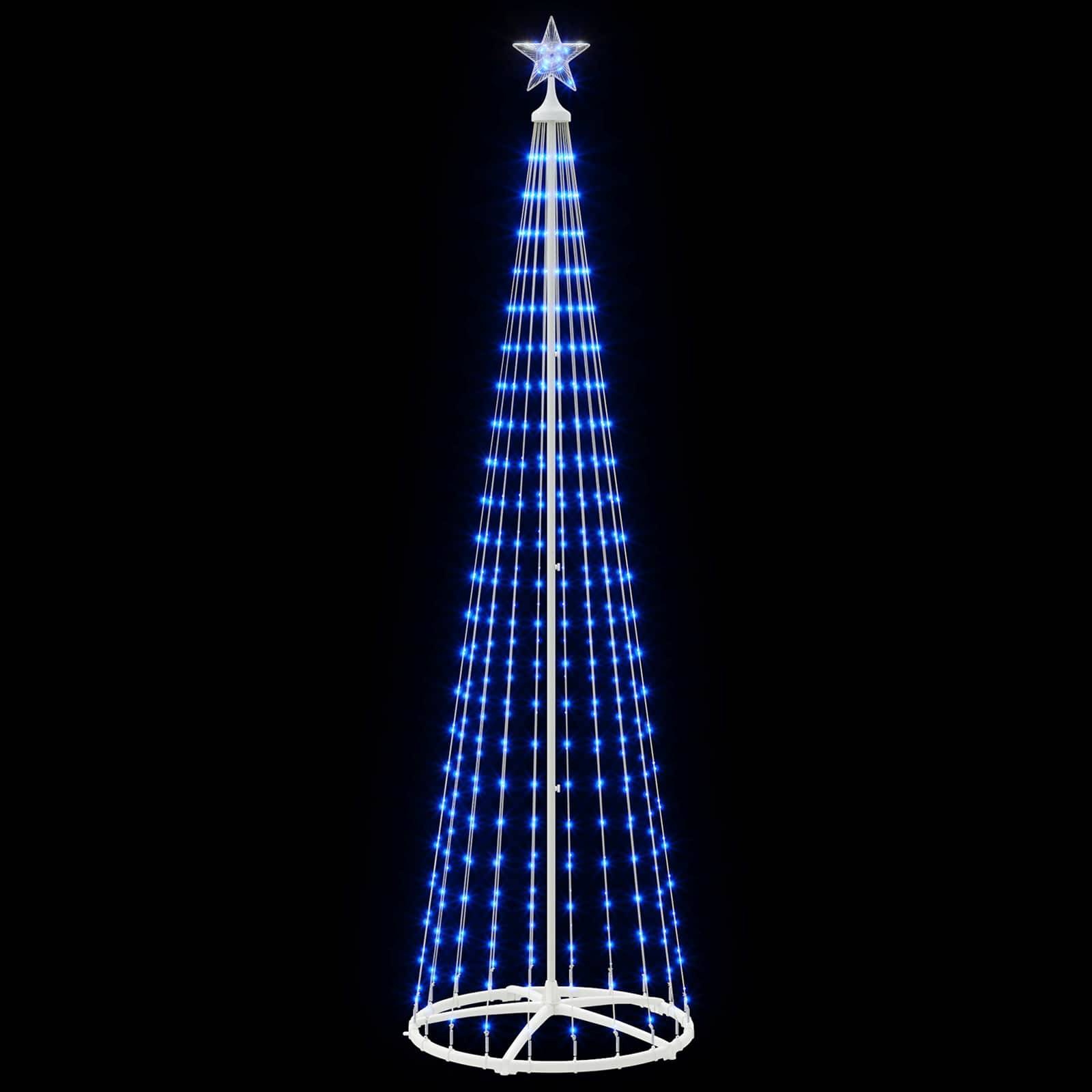 Vidaxl - Sapin cône lumineux LED 250 cm 470 LED Bleu Acier Blanc vidaXL 42050805 - Image 5