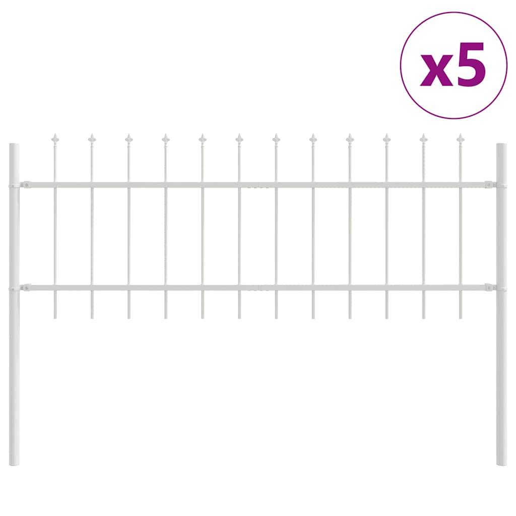 Maison Chic - Clôture de jardin - Panneau de clôture - Palissade Blanc 8,5 x 0,6 m Acier peint par poudre g521 - Image 1