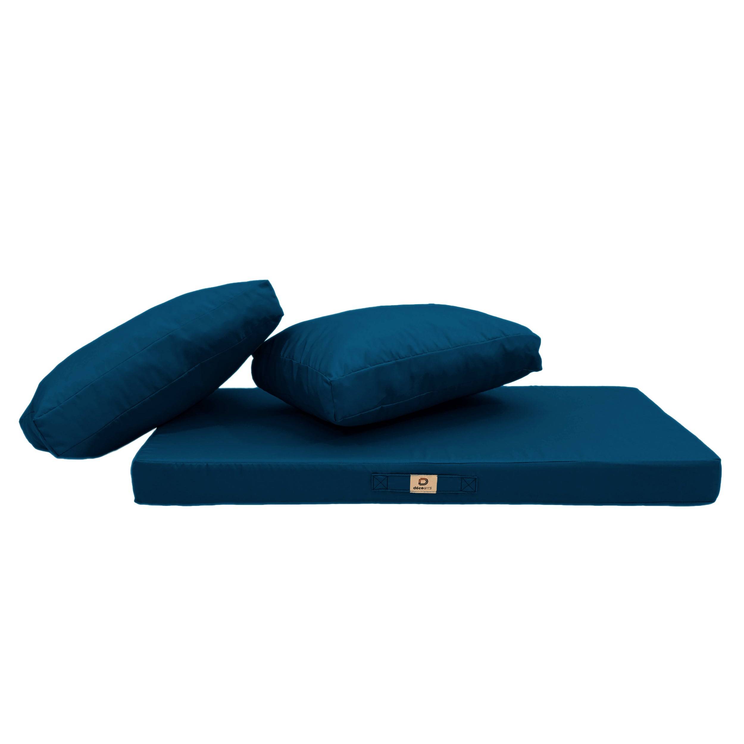 Coussins pour salon de jardin déhoussable 120x60cm Bleu pétrole - Déco arts - Image 4