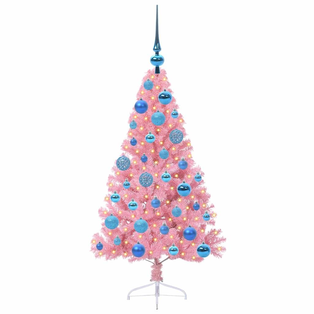 Vidaxl - Sapin de Noël artificiel pré-éclairé Rose 120 cm PVC vidaXL 3397057 - Image 4