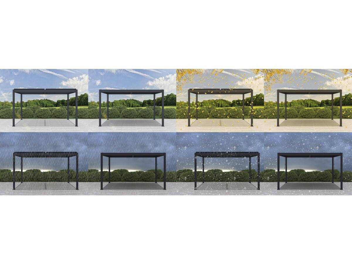 Habitat Et Jardin - Pergola Bioclimatique En Aluminium "windsor" - 3 X 4 M - Anthracite -habitat Et Jardin - Image 2