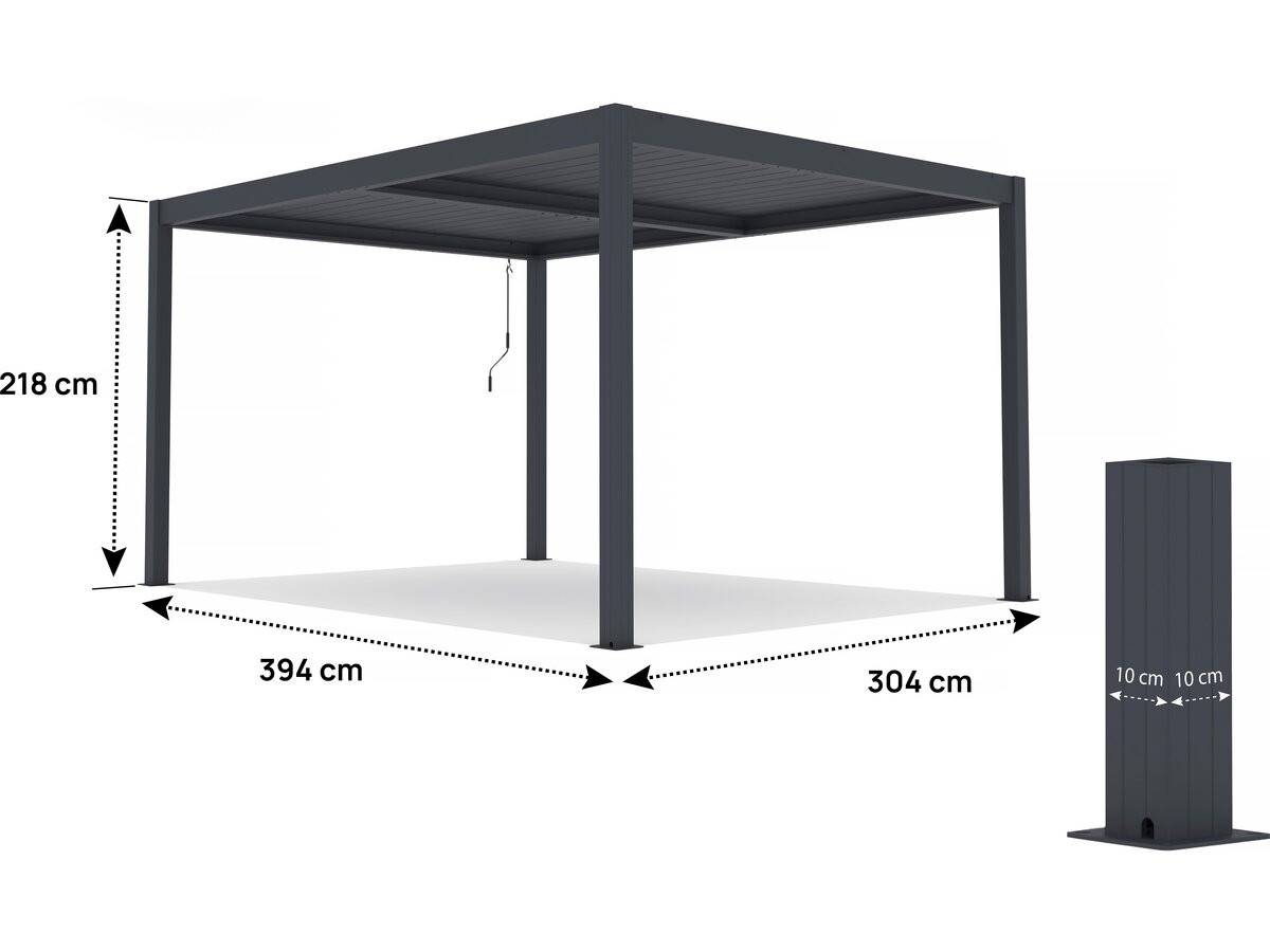 Habitat Et Jardin - Pergola Bioclimatique En Aluminium "windsor" - 3 X 4 M - Anthracite -habitat Et Jardin - Image 4