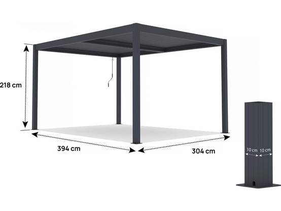 Pergola Bioclimatique En Aluminium "windsor" - 3 X 4 M - Anthracite -habitat Et Jardin - Image 4