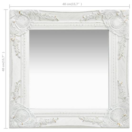 Miroir mural style baroque 40x40 cm Blanc Maison Chic - Image 5