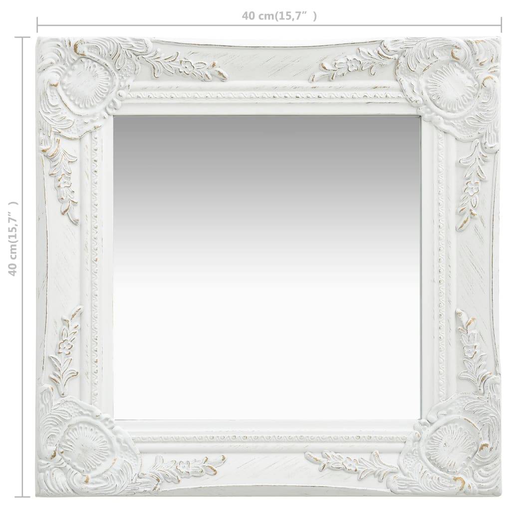 Miroir mural style baroque 40x40 cm Blanc Maison Chic - Image 5