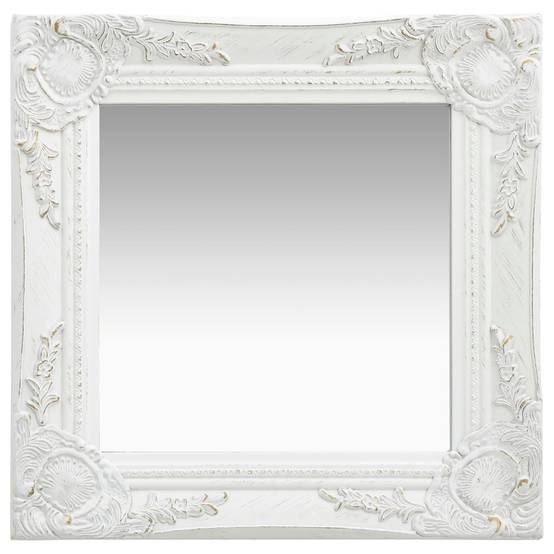 Miroir mural style baroque 40x40 cm Blanc Maison Chic - Image 2