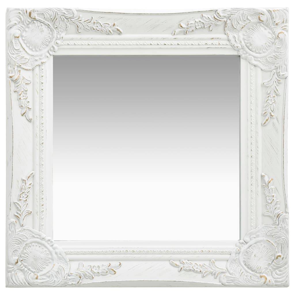 Miroir mural style baroque 40x40 cm Blanc Maison Chic - Image 2