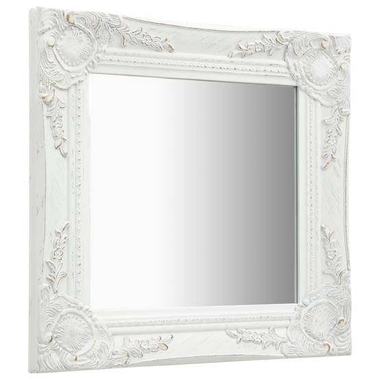 Miroir mural style baroque 40x40 cm Blanc Maison Chic - Image 1