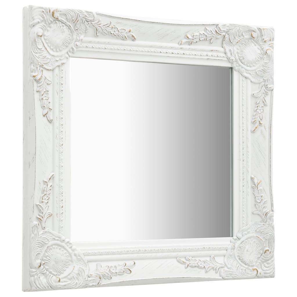 Miroir mural style baroque 40x40 cm Blanc Maison Chic - Image 1