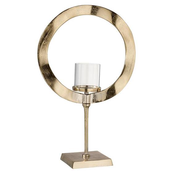 Photophore Design sur Pied "Rond" 46cm Or - Image 1