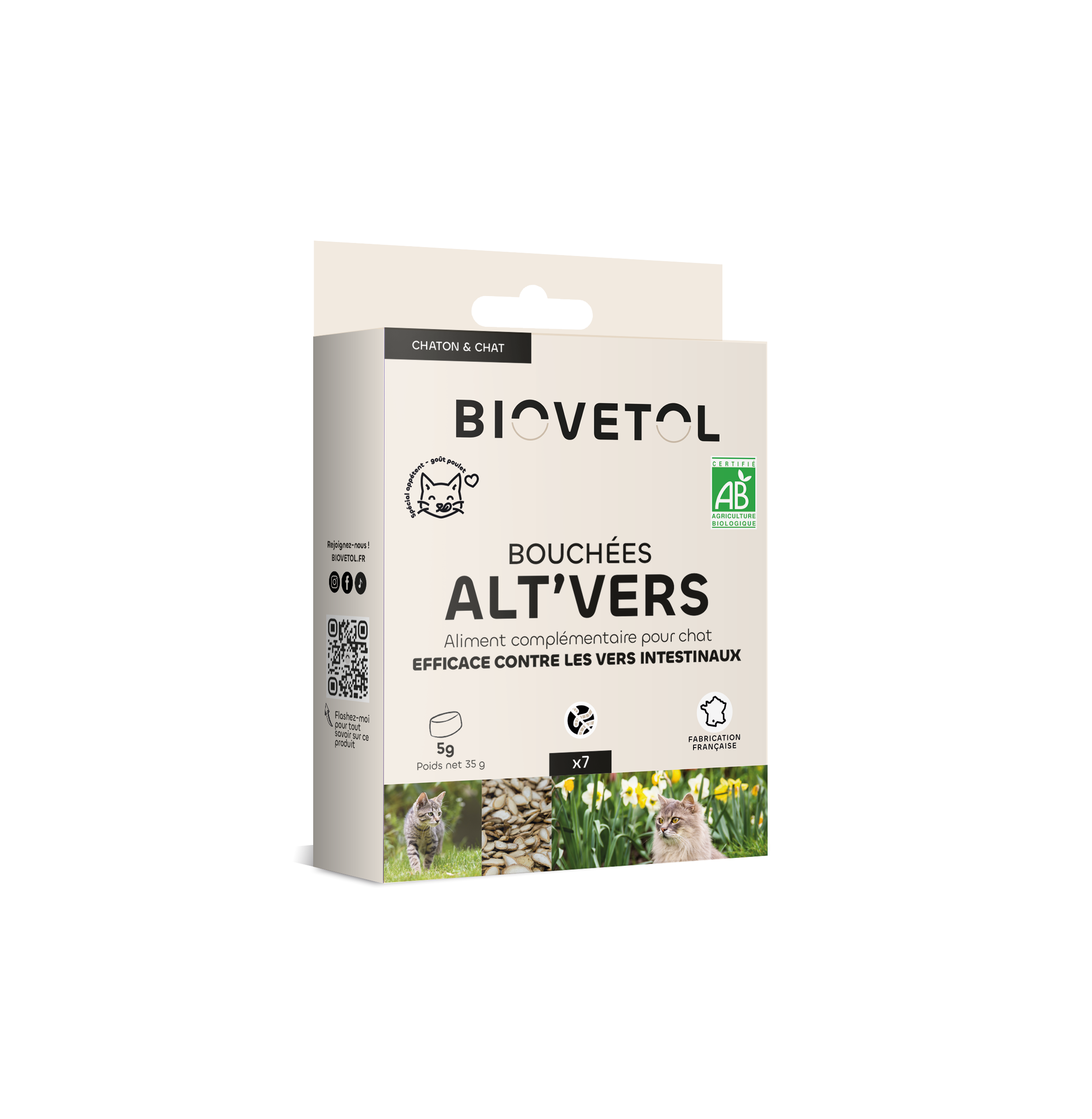 Biovetol - Bouchées Alt’vers Chat - Vermifuge - 7 bouchées