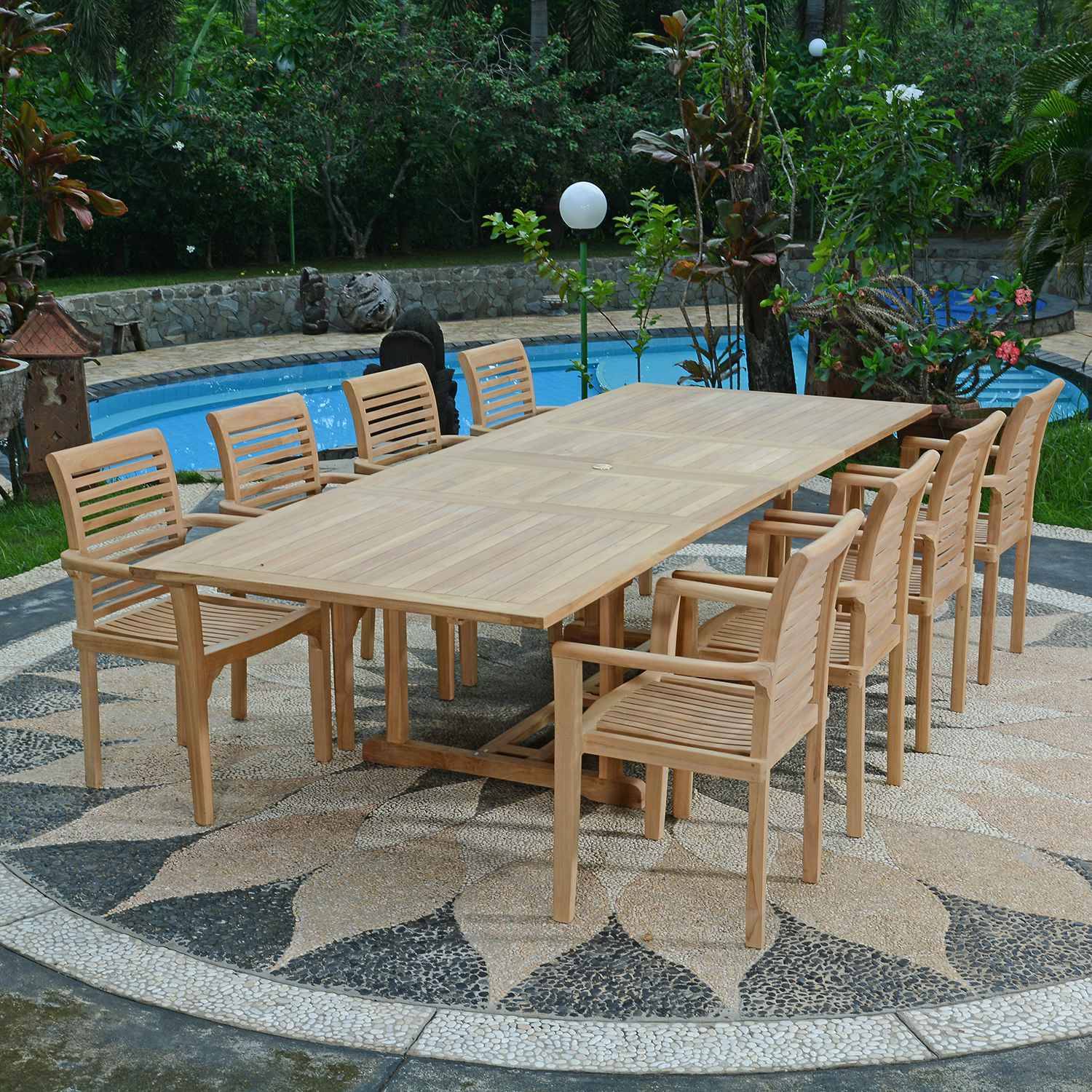 Salon de jardin en teck massif Alifax, 8 places - TECK'Attitude - Image 2
