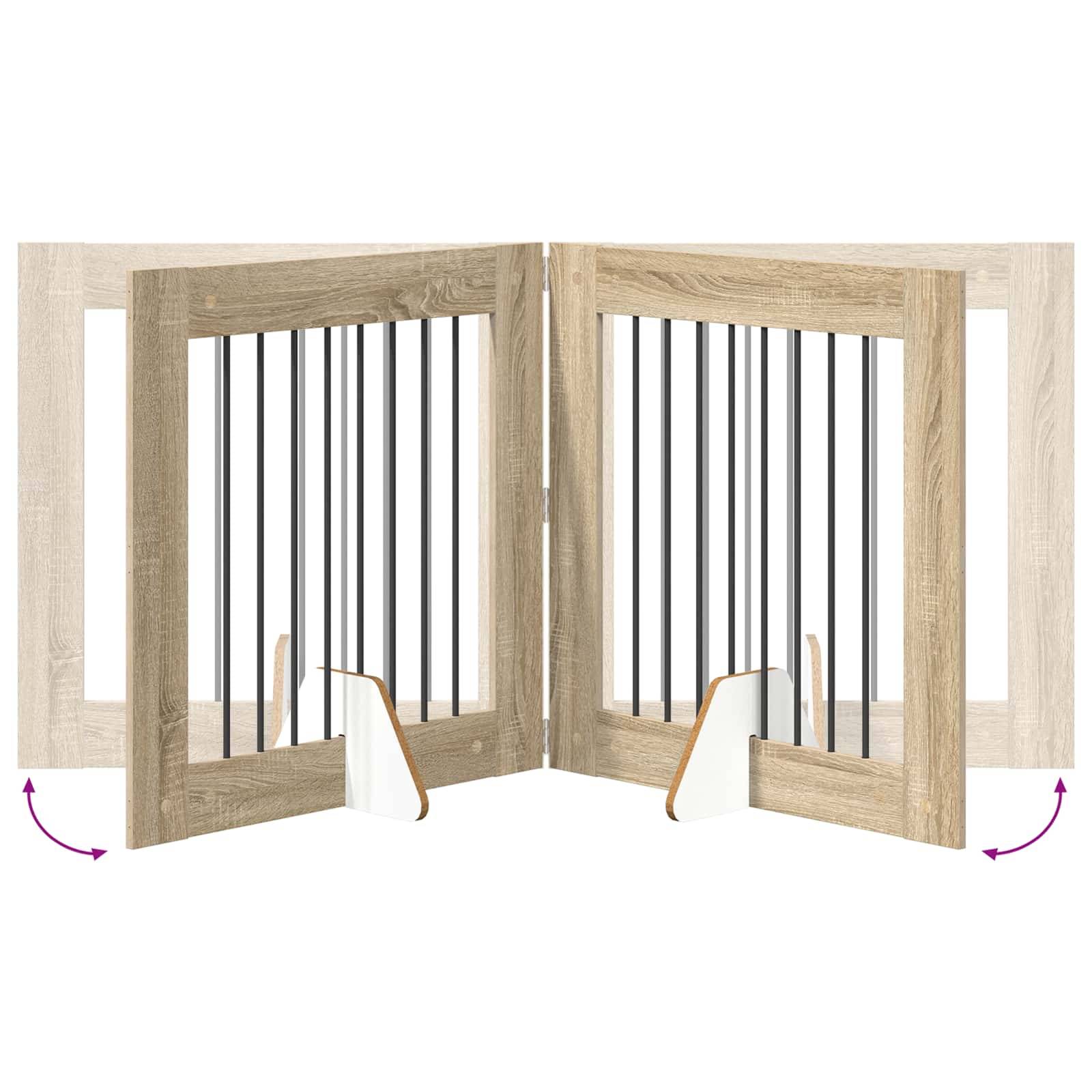 ComfortXL - Barrière pour chien modulable bois intérieur pliable 482cm chêne Sonoma - ComfortXL Outdoor Living - Image 6