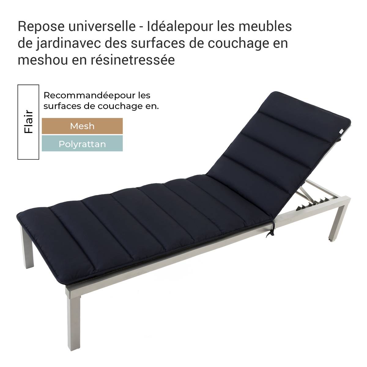 Coussin de Transat FlAIR - bleu - 200x60cm - Image 3