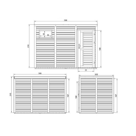 Timbela - Abri de jardin en bois 6,18 m² / 202x306xH210 cm - Timbela M326F1 - Image 4