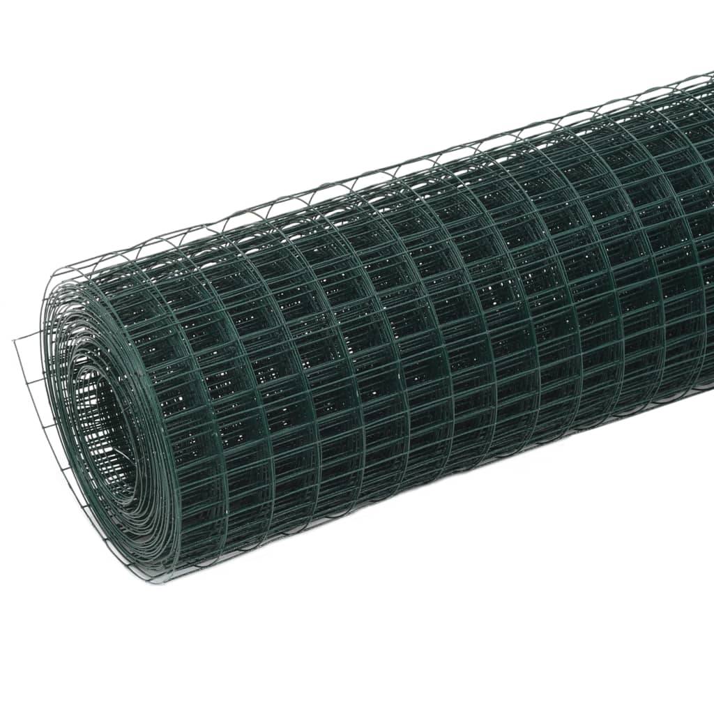 ComfortXL - Rouleau Grillage Poule Acier PVC Potager Enclos Lapin Maille Fine 25x0,5m Vert - ComfortXL Outdoor Living - Image 2