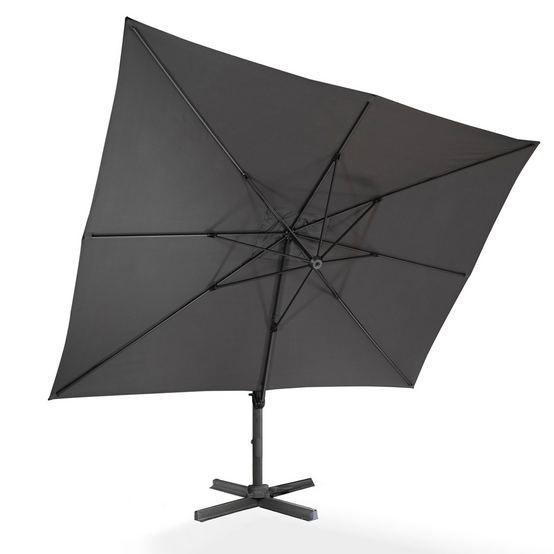 Parasol déporté inclinable rotatif 360 CALVI gris 3x4 M avec housse - Image 4